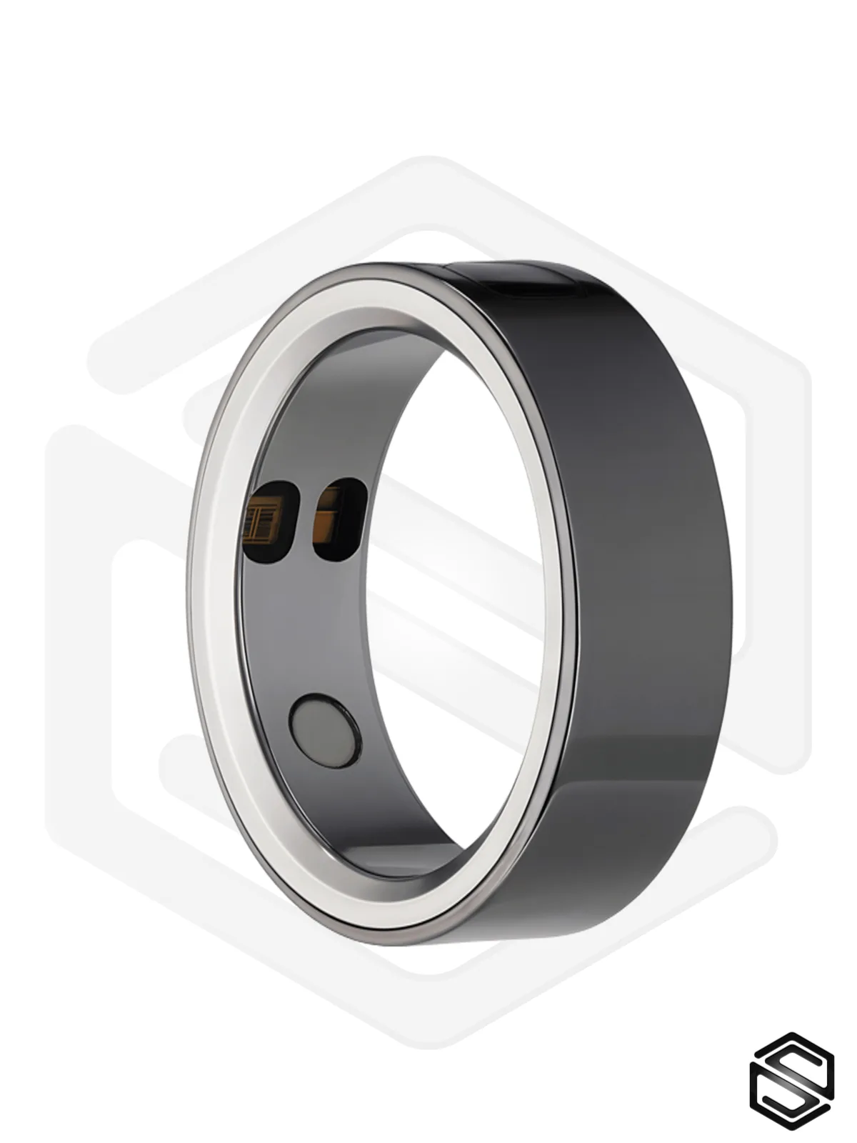 Тонкое умное кольцо с Вибрацией, Управлением & Чувствами HerzRing Sense X+ мерцающий кремень