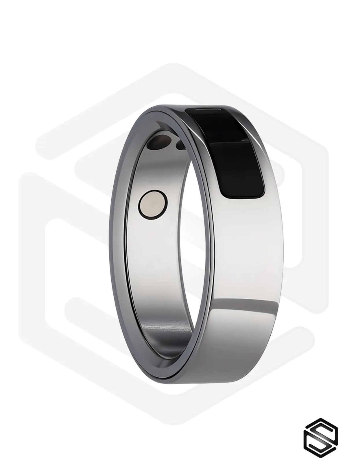 Тонкое умное кольцо с Сахаром, Вибрацией, Управлением &amp; Чувствами HerzRing Sense GX+ титан серебро