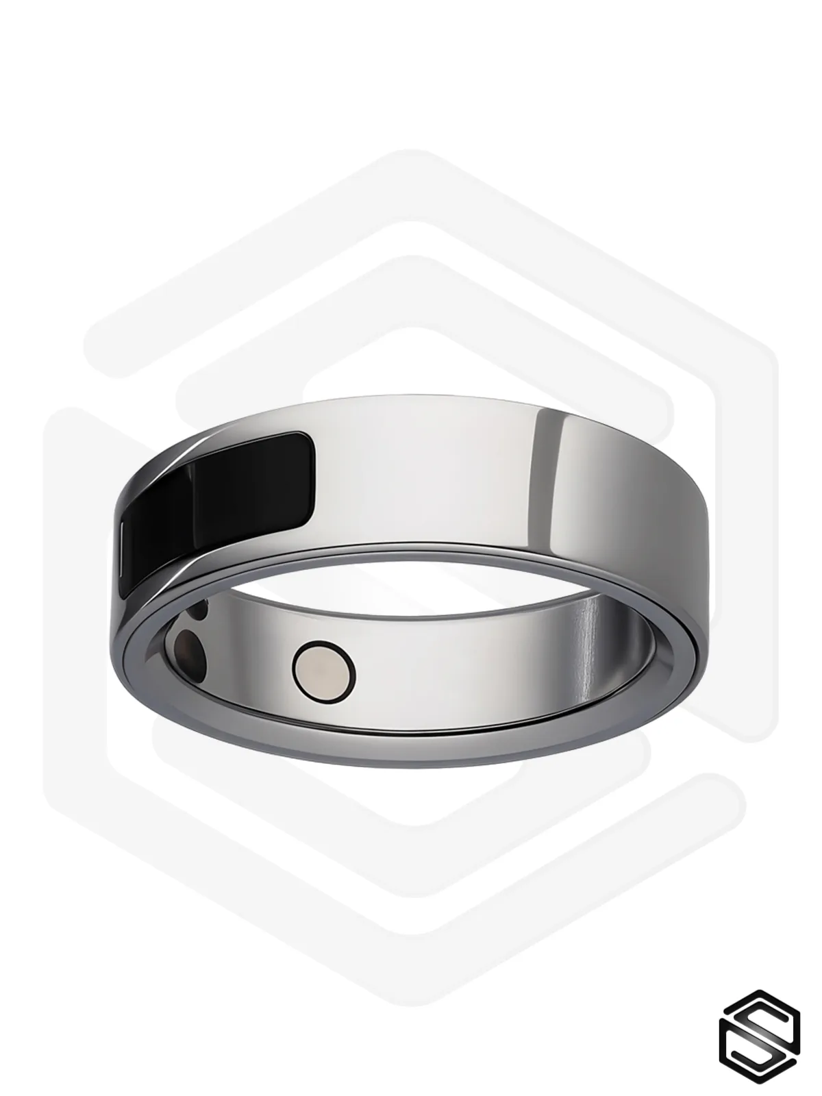 Тонкое умное кольцо с Сахаром, Вибрацией, Управлением &amp; Чувствами HerzRing Sense GX+ титан серебро