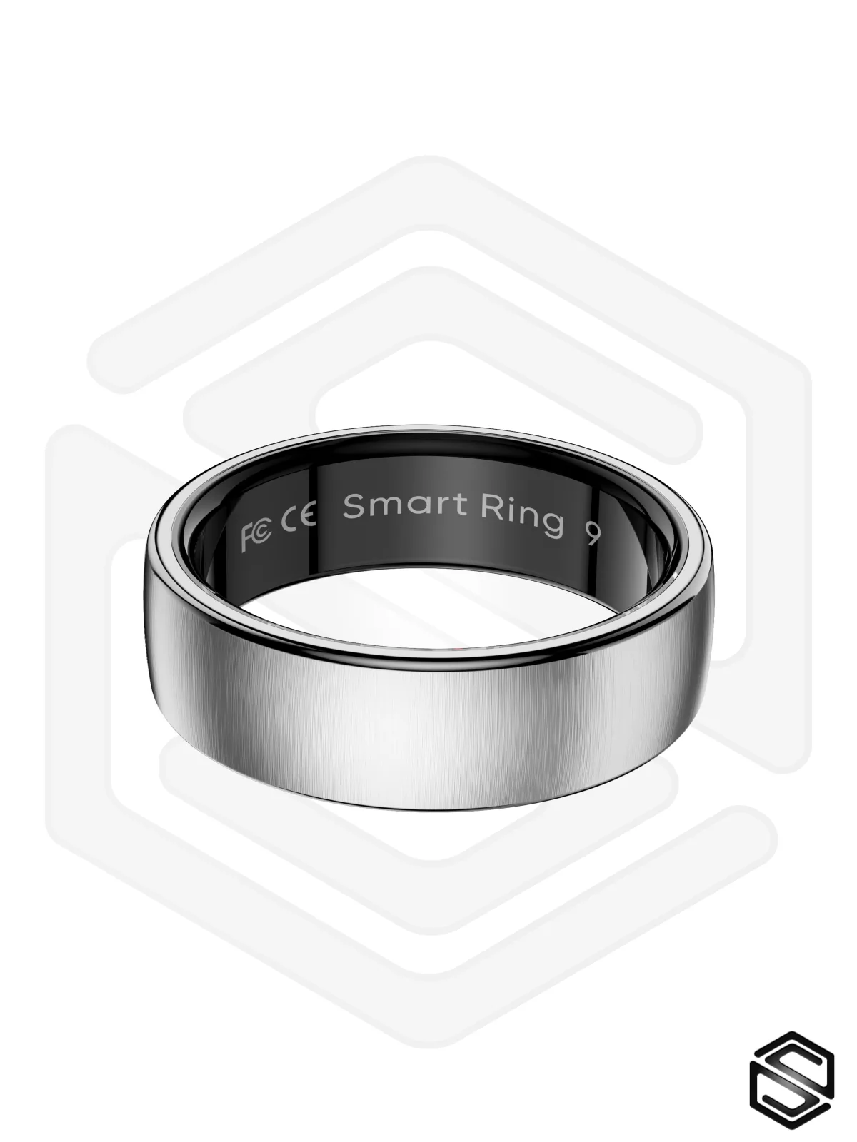 Тонкое Умное кольцо HerzRing Slim Pro c продвинутыми датчиками - серебро титан