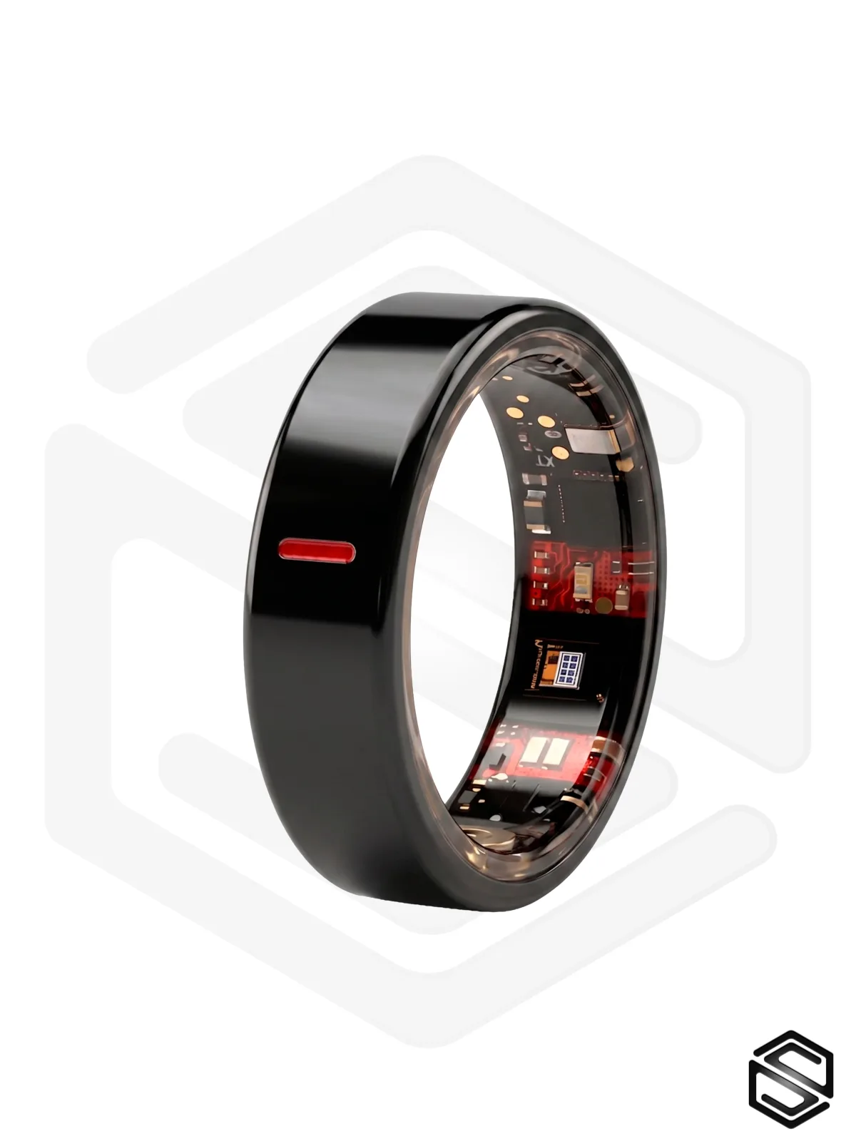 Умное кольцо с сахаром, давлением и анализом крови HerzRing Stazis Slim - черное