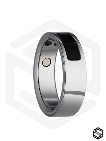 Тонкое умное кольцо с Вибрацией, Управлением &amp; Чувствами HerzRing Sense X+ титан серебро