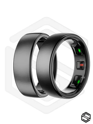Тонкое Умное кольцо HerzRing Slim Pro c продвинутыми датчиками - обсидиан