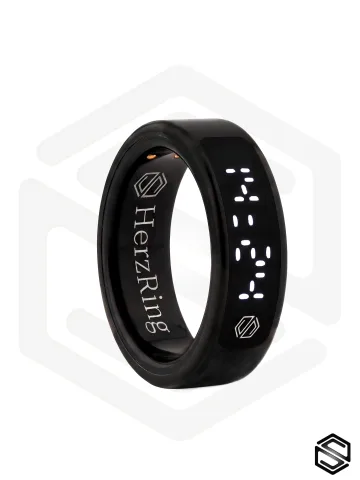 Умное Кольцо с Экраном &amp; Уведомлениями и Вибрацией HerzRing Vision RW+ Обсидиан
