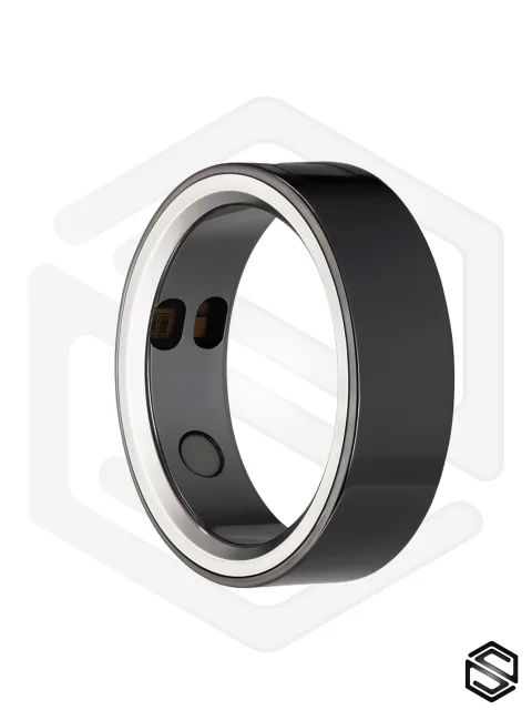 Тонкое умное кольцо с Вибрацией и Управлением HerzRing Sense Plus черный графит