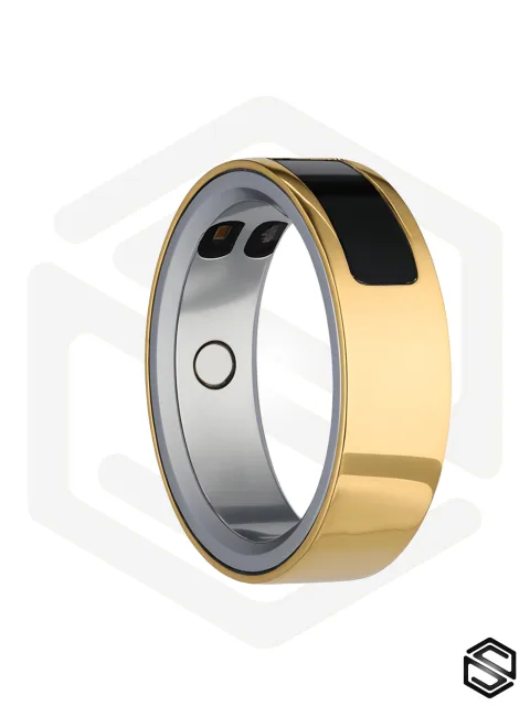 Тонкое умное кольцо с Сахаром, Вибрацией, Управлением & Чувствами HerzRing Sense GX+ античное золото
