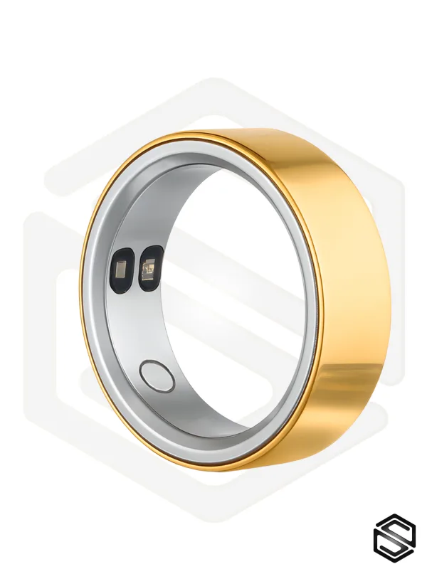 Тонкое умное кольцо с Глюкозой, Вибрацией &amp; Чувствами HerzRing Sense GX античное золото