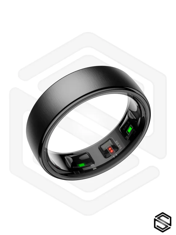 Тонкое Умное кольцо HerzRing Slim Pro c продвинутыми датчиками - обсидиан