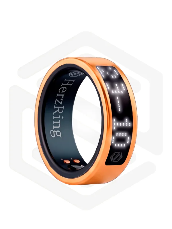 Умное кольцо с ИИ, экраном & вибрацией HerzRing Vision RW2+ титан-серебро (белый экран)
